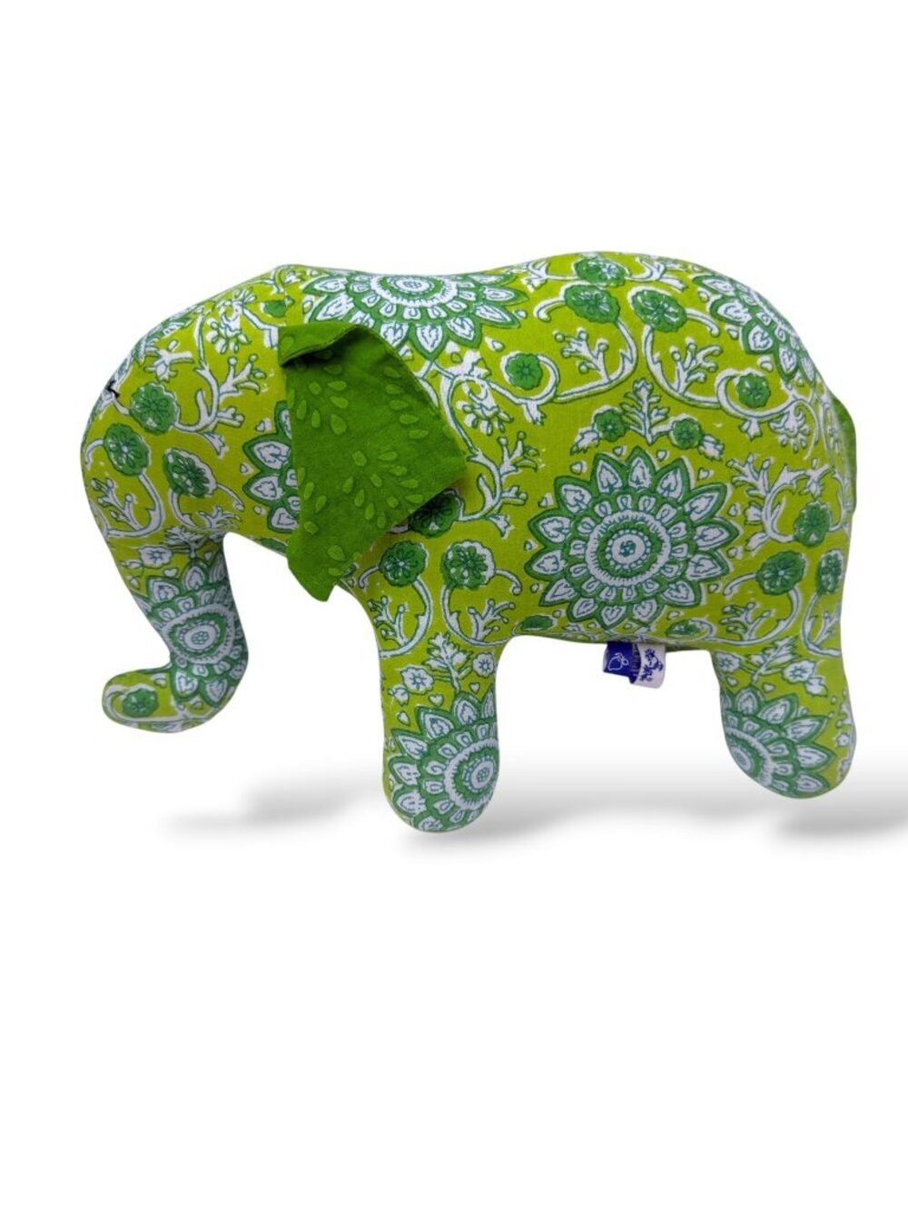 Funky Friends Factory Large Stuffed Elephant 12" Green Paisley Georgie Good Luck